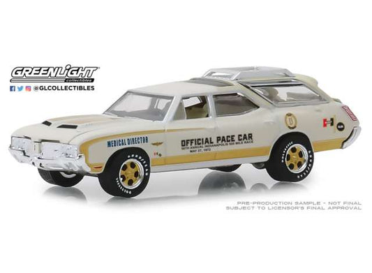 1/64 1972 Oldsmobile Vista Cruiser 56th Annual Indianapolis 500 Mile Race Oldsmobile Official Pace Car Medical Director *Hobby Exclusive*, white/yellow