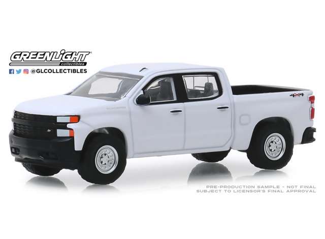 1/64 2019 Chevrolet Silverado 1500 WT *Blue Collar Collection Series 6*, white