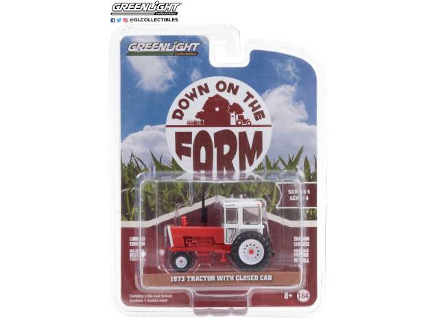 1/64 1973 Tractor with Closed Cab *Down on the Farm Series 4*, white/red