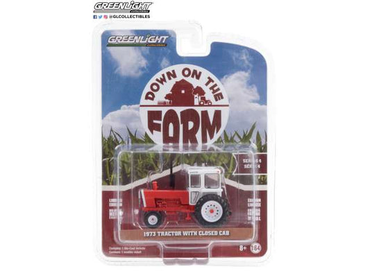 1/64 1973 Tractor with Closed Cab *Down on the Farm Series 4*, white/red