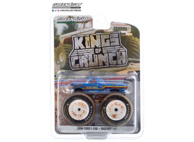 1/64 1996 Ford F-250 Monster Truck (Dirty Version) Bigfoot #7 *Kings of Crunch Series 7*, blue