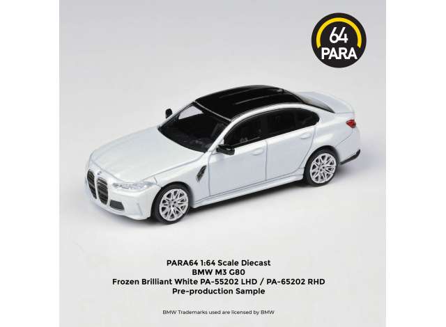 1/64 2020 BMW M3 G80 *Right Hand Drive*, frozen brilliant white