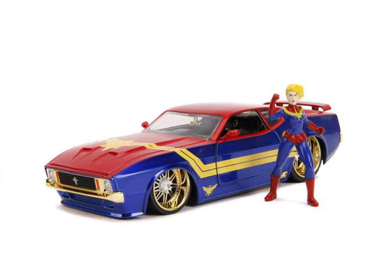 1/24 1973 Ford Mustang Mach I with Captain Marvel Figure.