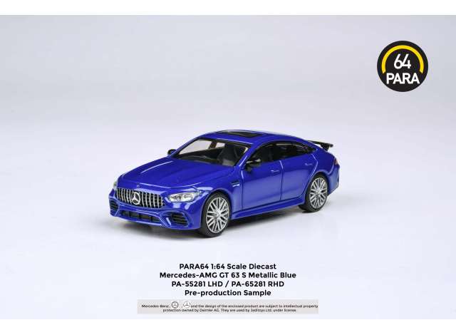 1/64 2019 Mercedes Benz AMG GT63 S *Left Hand Drive*, metallic blue