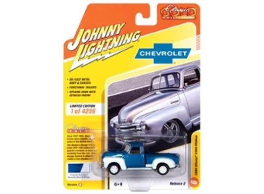 1/64 1950 Chevrolet Truck, custom metallic blue & white (2-Tone)