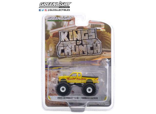 1/64 1989 Chevrolet S-10 Extended Cab Monster Truck Thunder Chicken *Kings of Crunch Series 9*, yellow