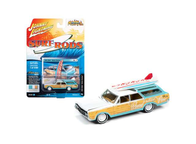 1/64 1964 Oldsmobile Vista Cruiser (Surf Rods), white pearl/ yellow wood paneling