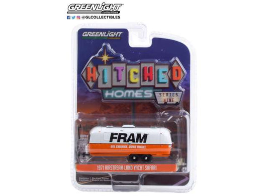 1/64 1971 Airstream Double-Axle Land Yacht Safari FRAM Oil Filters Wrap *Hitched Homes series 9*, white/orange