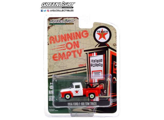 1/64 1956 Ford F-100 Tow Truck Texaco Filling Station *Running on Empty Series 12*, red/white