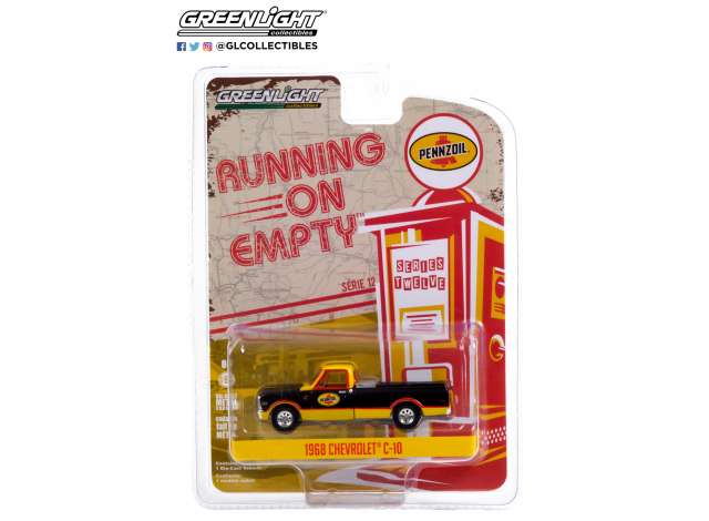 1/64 1968 Chevrolet C-10 with Toolbox Pennzoil *Running on Empty Series 12*, black/yellow