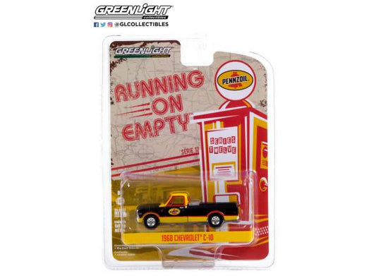 1/64 1968 Chevrolet C-10 with Toolbox Pennzoil *Running on Empty Series 12*, black/yellow