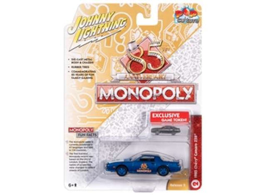 1/64 1985 Chevrolet Camaro & Token *Monopoly*, stratto blue