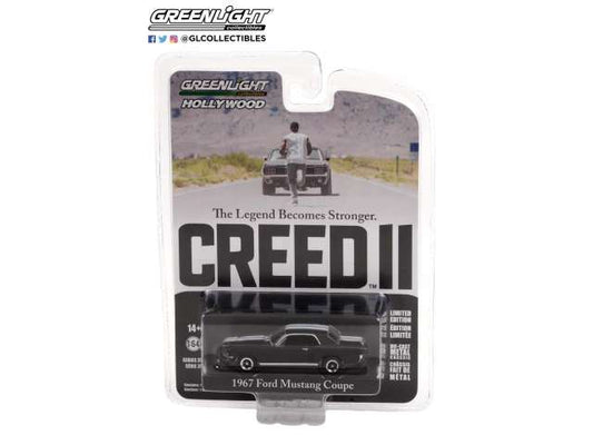 1/64 1967 Ford Mustang Coupe (Creed II) *Hollywood Series 35*, black with white stripes