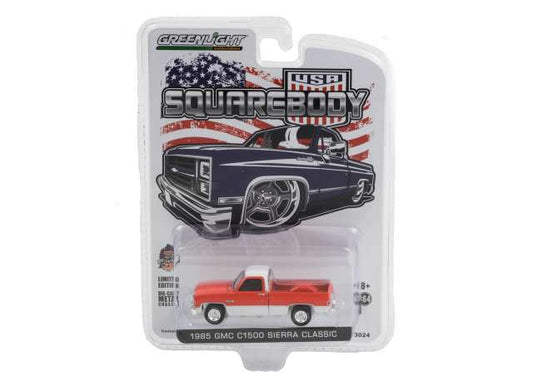 1/64 1985 GMC C-1500 Sierra Classics 1500 Short Bed Squarebody, red/white