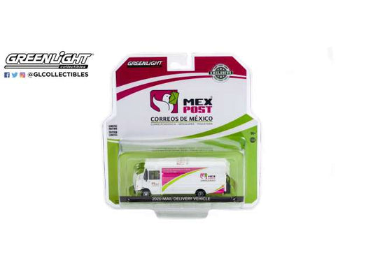 1/64 1/64 2020 Mail Delivery Vehicle Correos de Mexico, white/pink/green