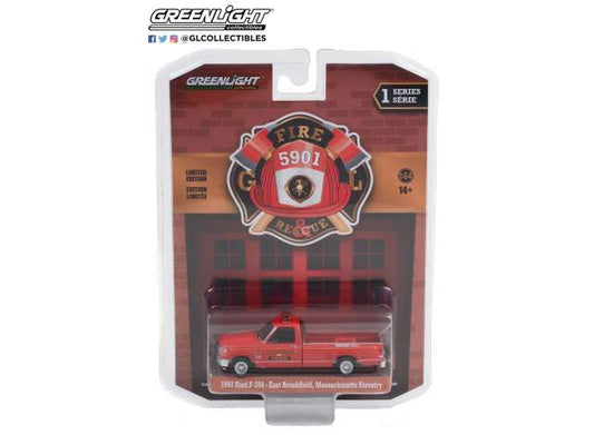 1/64 1992 Ford F-350 East Brookfield Massachusetts Forestry *Fire & Rescue Series 1*, red