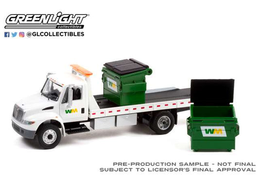 1/64 2013 International Durastar Flatbed Waste Management with Commercial Dumpsters *H.D. Truck series 22*,