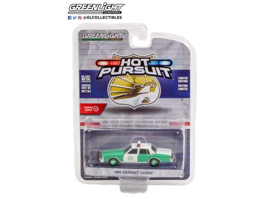 1/64 1989 Chevrolet Caprice San Diego County Volunteer Sheriff San Diego, California *Hot Pursuit Series 40*, white/green