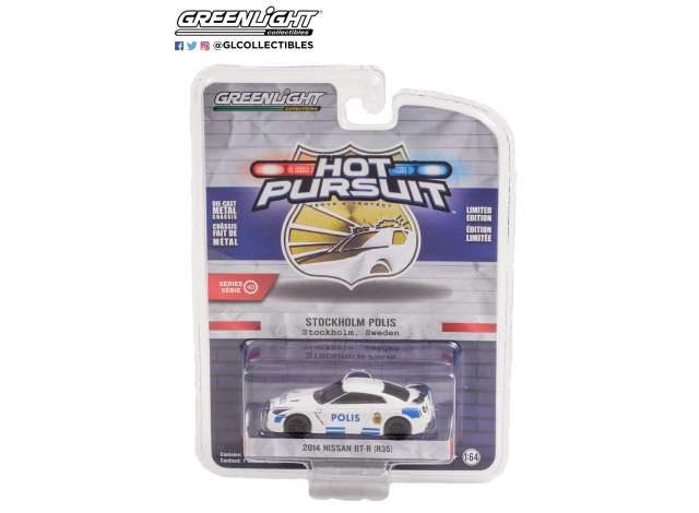 1/64 2014 Nissan GT-R (R35) Stockholm Sweden Polis *Hot Pursuit Series 40*, white/blue