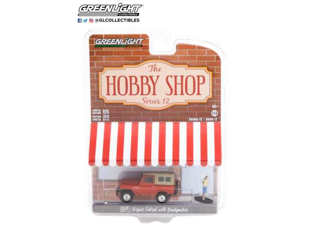 1/64 1975 Nissan Patrol with Backpacker figure *The Hobby Shop Series 12*, orange