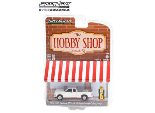 1/64 1991 GMC Sonoma ST with Vintage Pennzoil Gas Pump *The Hobby Shop Series 12*, white