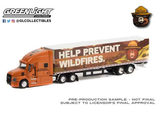 1/64 Mack Anthem 18 Wheeler Tractor Trailer Smokey Bear *Only You Can Prevent Wildfires*,