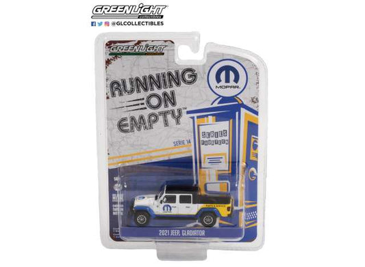 1/64 2021 Jeep Gladiator MOPAR Parts & Service *Running on Empty Series 14*, white/blue/yellow