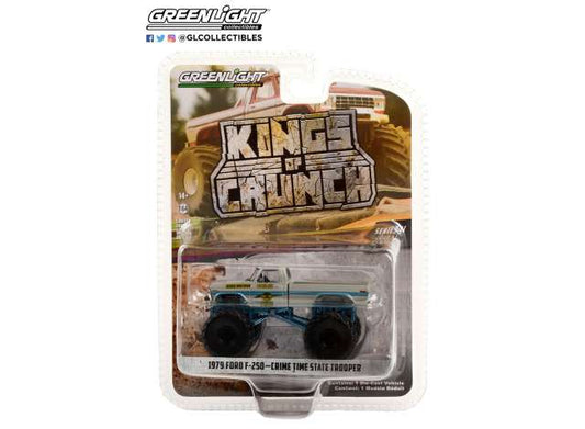 1/64 1979 Ford F-250 Monster Truck Crime Time State Trooper *Kings of Crunch Series 11*, grey/blue