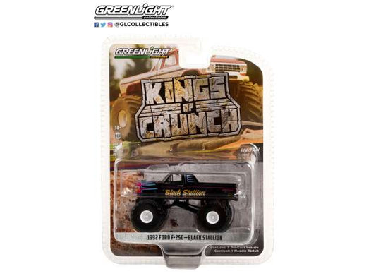 1/64 1992 Ford F-250 Monster Truck Black Stallion *Kings of Crunch Series 11*, black/pink