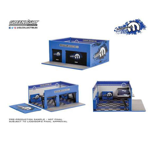 Greenlight - 1/64 Weekend Workshop *MOPAR* Garage *Mechanic's Corner Series 9*, blue/grey/black