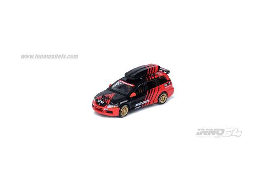 1/64 Mitsubishi Lancer Evolution IX Wagon *ADVAN* with race interior & with Roof Cargo Box, black/red