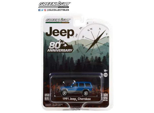 1/64 1991 Jeep Cherokee Jeep 80th Anniversary Edition *Anniversary Collection series 14*, blue