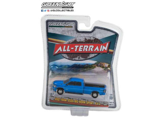 1/64 2021 Ram 3500 Big Horn Sport 4x4 *All Terrain Collection Series 13*, hydro blue pearl coat