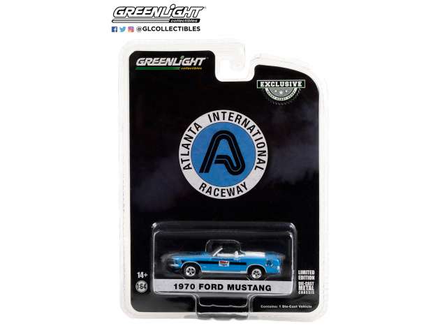 1/64 1970 Ford Mustang Mach 1 428 Cobra Jet Convertible, Atlanta International Raceway Official Pace Car (Hobby Exclusive), blue/black