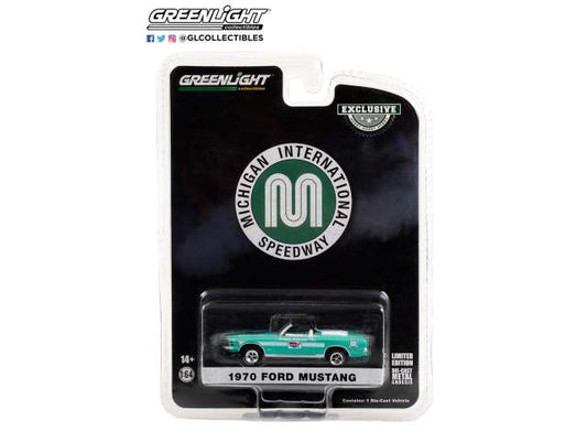 1/64 1970 Ford Mustang Mach 1 428 Cobra Jet Convertible, Michigan International Speedway Official Pace Car (Hobby Exclusive), green/black