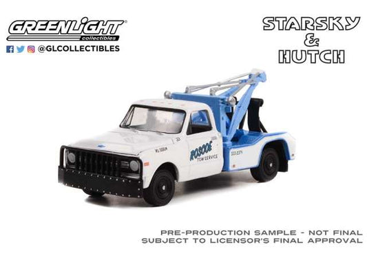 1/64 1969 Chevrolet C-30 Dually Wrecker, Roscoe Tow Service, *Starsky and Hutch (1975-79 TV Series) Series 2*, white/blue