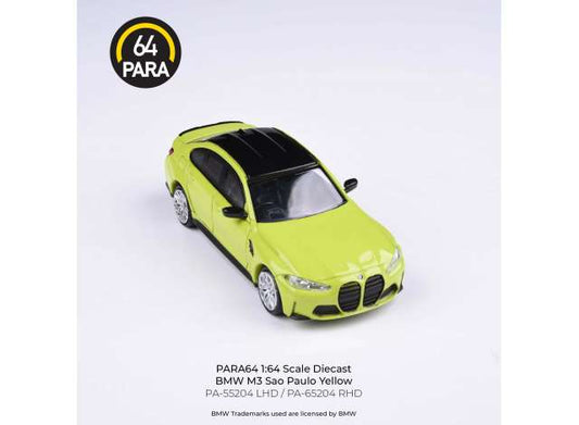 1/64 BMW M3 G80 *Right Hand Drive*, Sao Paulo Yellow