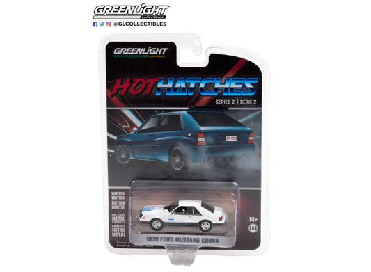 1/64 1979 Ford Mustang Cobra *Hot Hatches Series 2*, white and medium blue glow