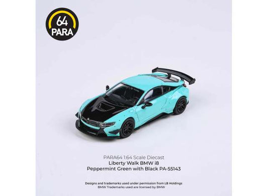 1/64 Liberty Walk BMW i8 *Left Hand Drive*, peppermint green/black