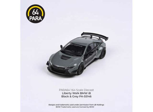 1/64 Liberty Walk BMW i8 *Left Hand Drive*, grey/black