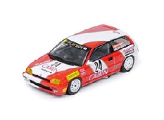 1/64 1988 Honda Civic Si E-AT *Cabin* #24 Tomohiko Tsutsumi 2nd 1600cc Class Macau Guia Race, red/white