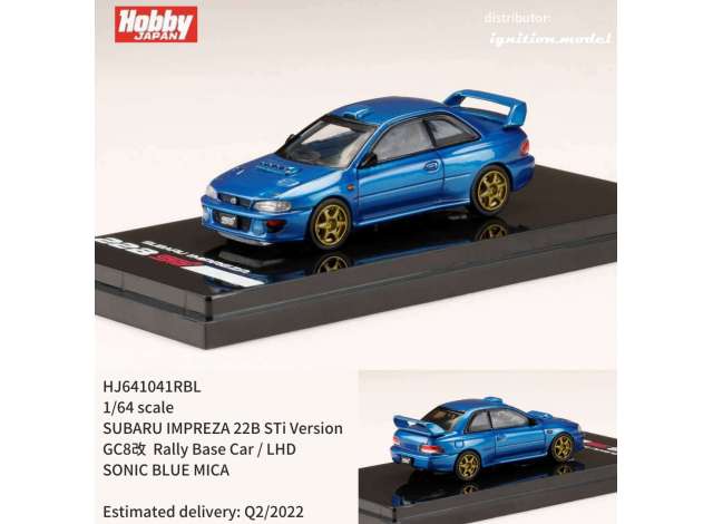 1/64 LHD Subaru Impreza 22B STi Version (GC8) *Rally Base Car*, blue