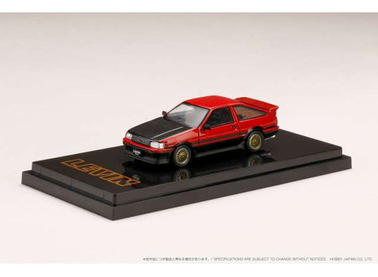 1/64 Toyota Corolla Levin AE86 3 Door customised version with carbon bonnet, red/black