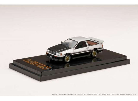 1/64 Toyota Corolla Levin AE86 3 Door customised version with carbon bonnet, silver/black