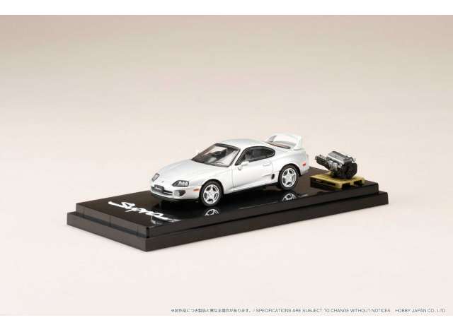 1/64 Toyota Supra RZ (A80) with Engine Display Model, silver metallic