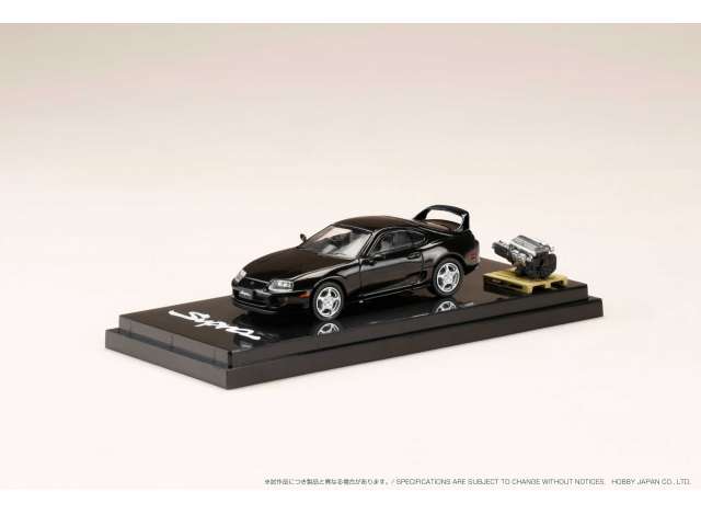 1/64 Toyota Supra RZ (A80) with Engine Display Model, black