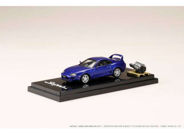 1/64 Toyota Supra RZ (A80) with Engine Display Model, blue mica metallic