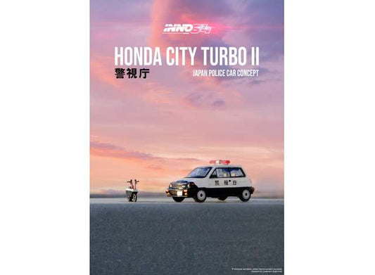 1/64 1984 Honda City Turbo II*Japan Police Concept* white/black with