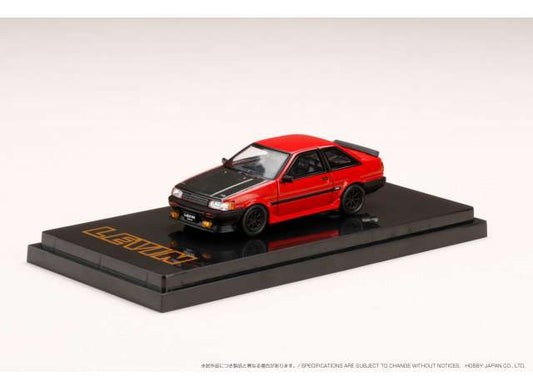 1/64 Toyota Corolla Levin GT APEX 2door AE86 with Carbon Bonnet, red/black