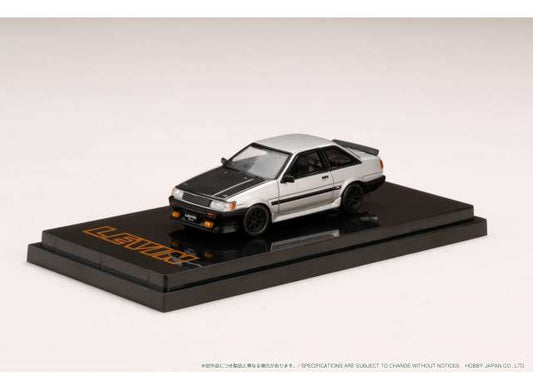 1/64 Toyota Corolla Levin GT APEX 2door AE86 with Carbon Bonnet, silver/black